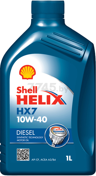 Моторное масло 10W40 полусинтетическое SHELL Helix HX7 Diesel 1 л (550046646)