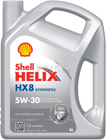 Моторное масло 5W30 синтетическое SHELL Helix HX8 Synthetic 4 л (550052835)