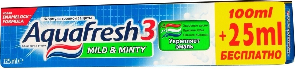 Зубная паста AQUAFRESH Mild&Minty Мягко-Мятная 125 мл (6101163)
