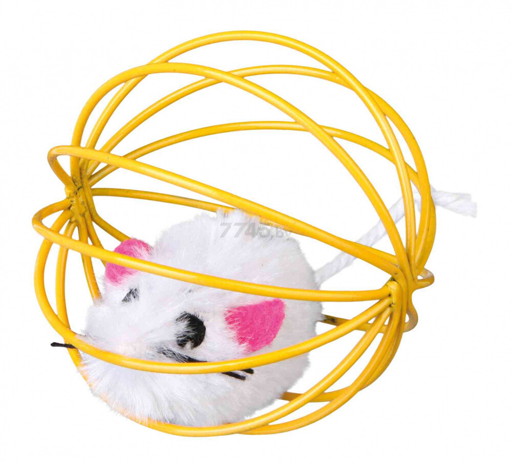 Игрушка для кошек TRIXIE Мышь с колокольчиком в шаре из проволоки d 6 см (4115) - Фото 6