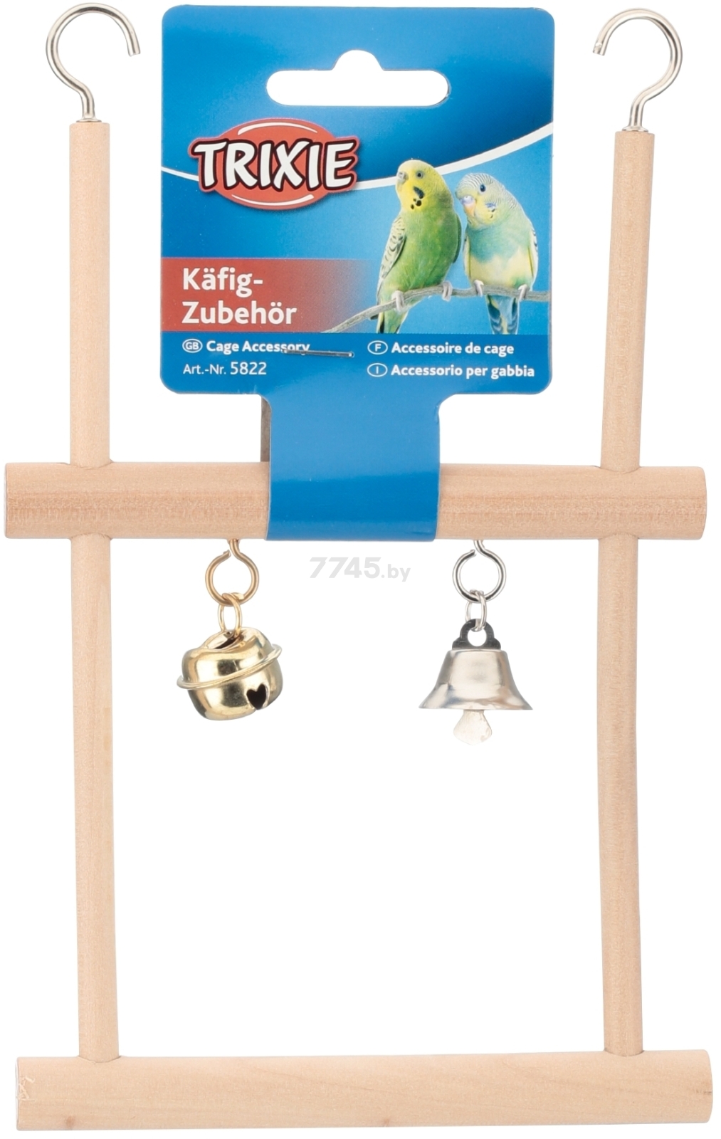 Качели для птиц TRIXIE Swinging Trapeze с колокольчиками 12х20 см (5822) - Фото 3