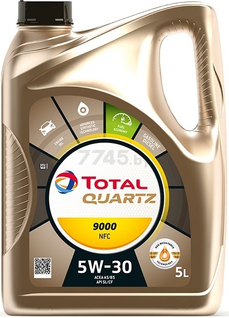 Моторное масло 5W30 синтетическое TOTAL Quartz 9000 NFC 5 л (213835)