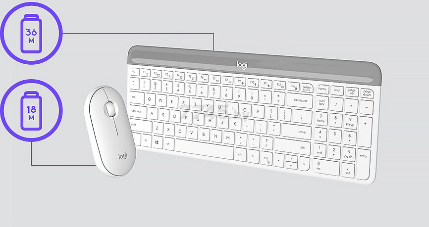 Комплект беспроводной клавиатура и мышь LOGITECH MK470 Slim Wireless Combo - Фото 6