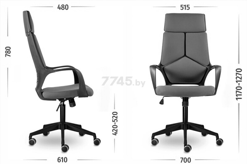 Кресло компьютерное UTFC M-710 Aйкью black PL 60 серый - Фото 6