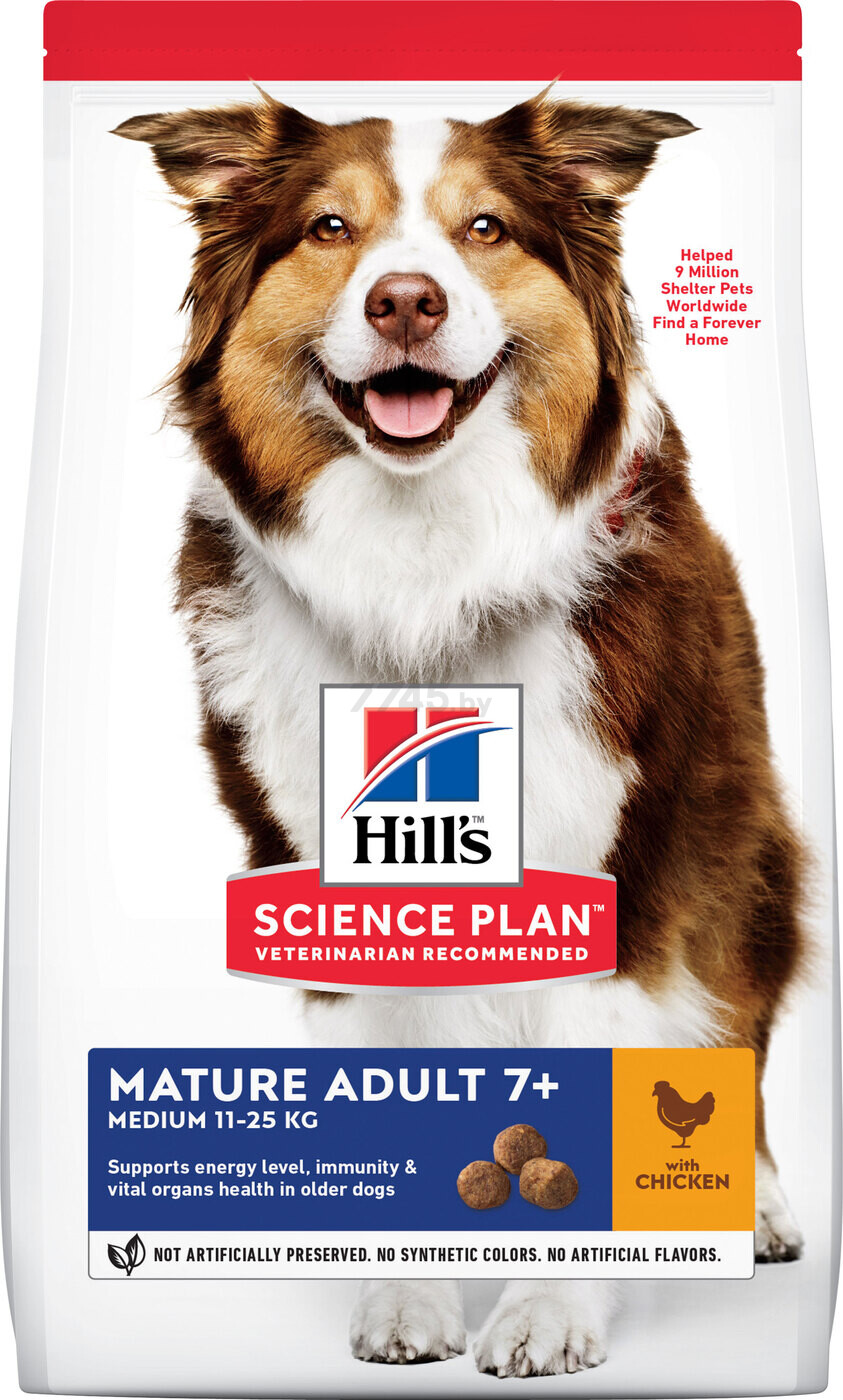 Сухой корм для собак HILL'S Science Plan Mature Adult 7+ Medium курица 12 кг (52742927206)