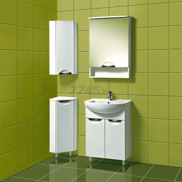 Шкаф с зеркалом для ванной АКВАЛЬ Аврора 60 (ЕА.04.60.00.L) - Фото 2