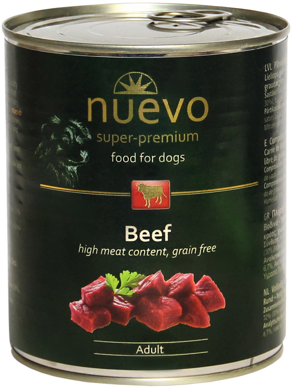Влажный корм для собак NUEVO говядина консервы 800 г (95005)