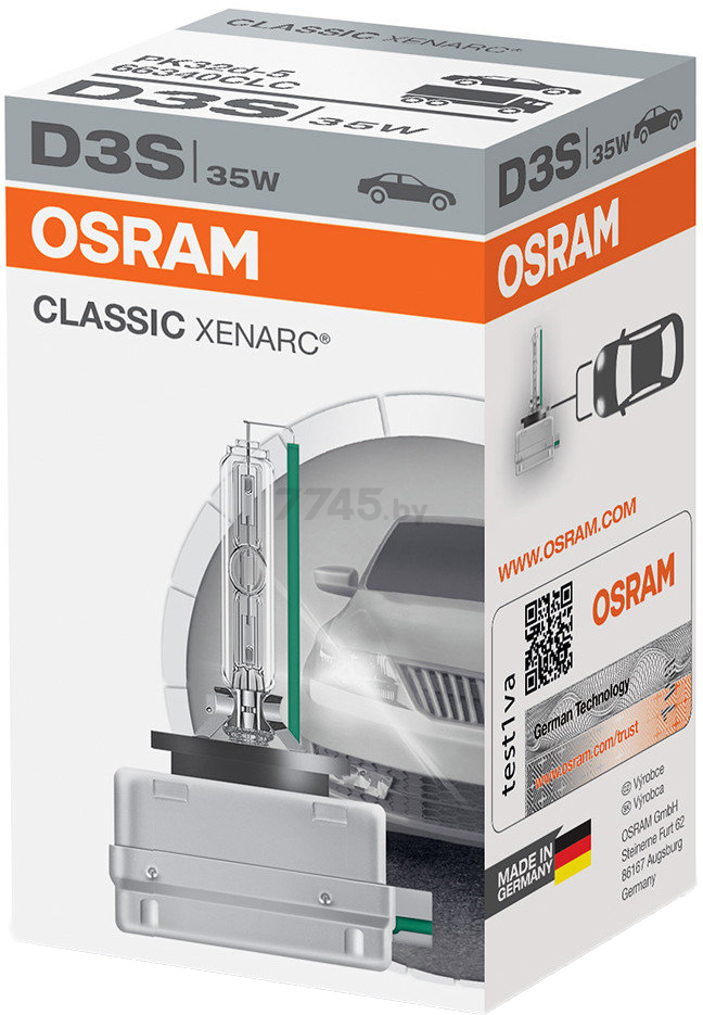 Лампа ксеноновая автомобильная OSRAM Xenarc Classic D3S (66340CLC) - Фото 2