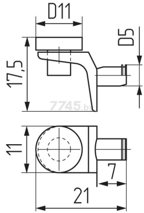 Полкодержатель STARFIX для стеклянной полки с амортизатором 21×11×17,5 мм хром 2 штуки (SMZ1-4498-2) - Фото 2