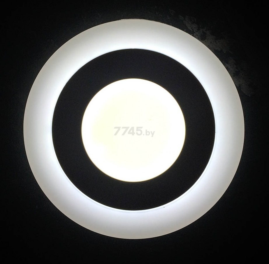Светильник встраиваемый светодиодный 12+4 Вт 4000K TRUENERGY Color Круг с белой подсветкой (10219) - Фото 7