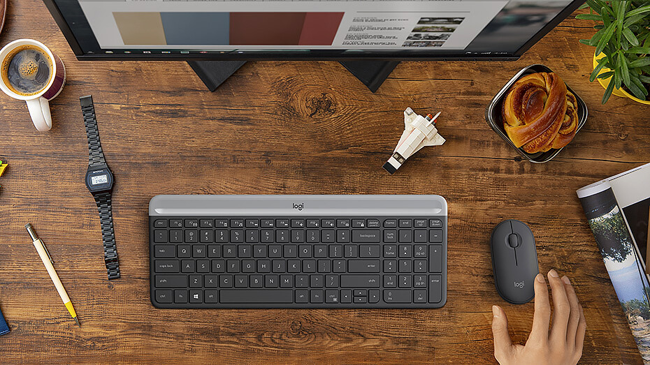 Комплект беспроводной клавиатура и мышь LOGITECH MK470 Slim Wireless Combo - Фото 7