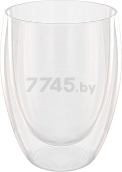 Стакан стеклянный QWERTY Puro с двойными стенками 350 мл (74004)