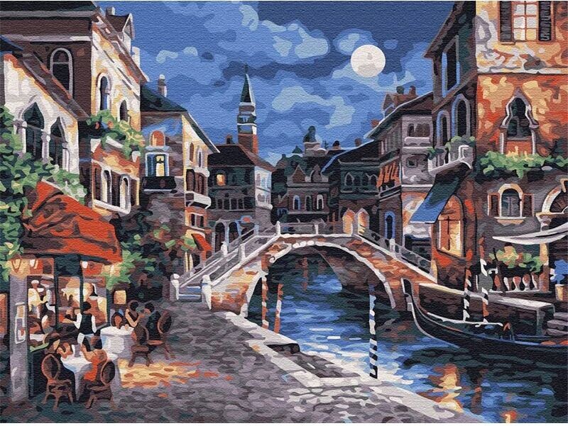 Картина по номерам AZART Ночь в Венеции 30х40 см (4813283051951)