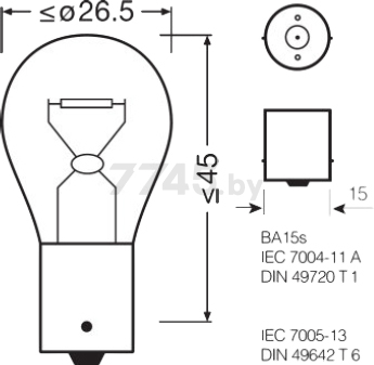 Лампа накаливания автомобильная OSRAM Ultra Life P21W 2 штуки (7506ULT-02B) - Фото 5