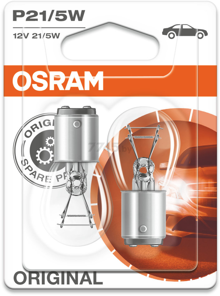 Лампа накаливания автомобильная OSRAM Original P21/5W 2 штуки (7528-02B) - Фото 2