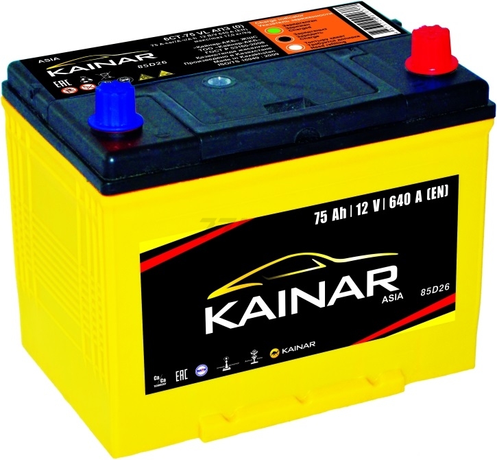 Аккумулятор автомобильный KAINAR Asia 75 А·ч (070 141 09 0 R)