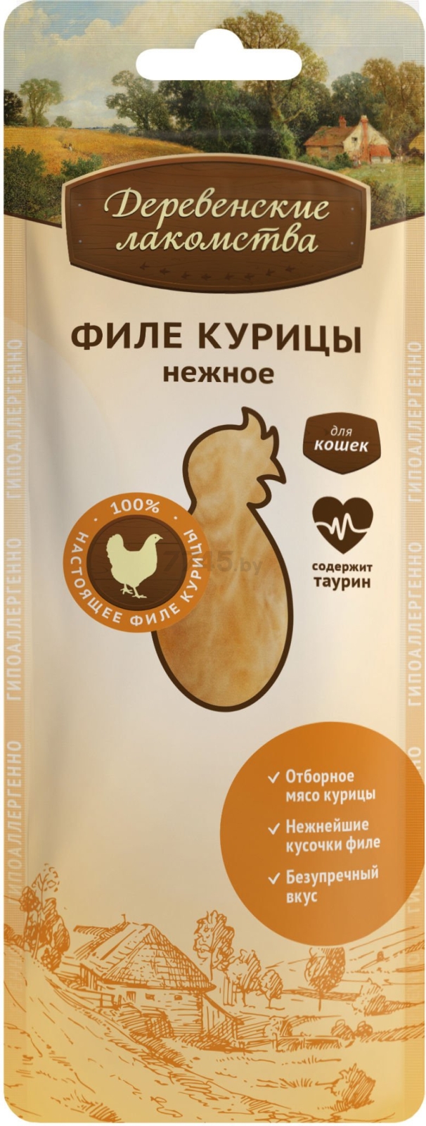 Лакомство для кошек ДЕРЕВЕНСКИЕ ЛАКОМСТВА Филе курицы 10 г (76050380)