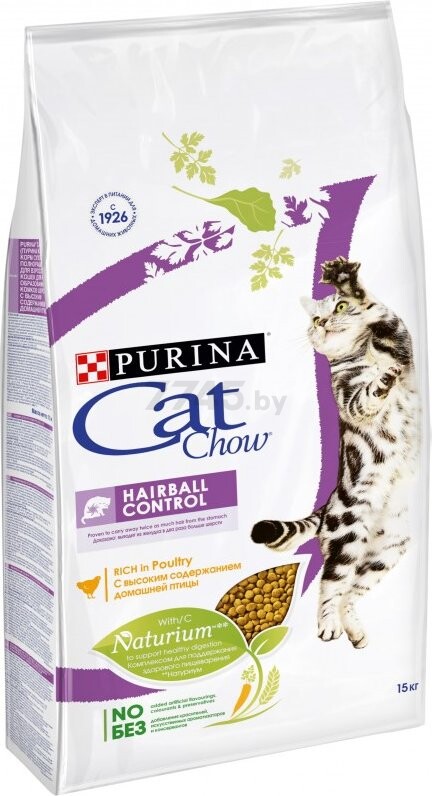 Сухой корм для кошек CAT CHOW Hairball Control домашняя птица 15 кг (7613033160417) - Фото 6