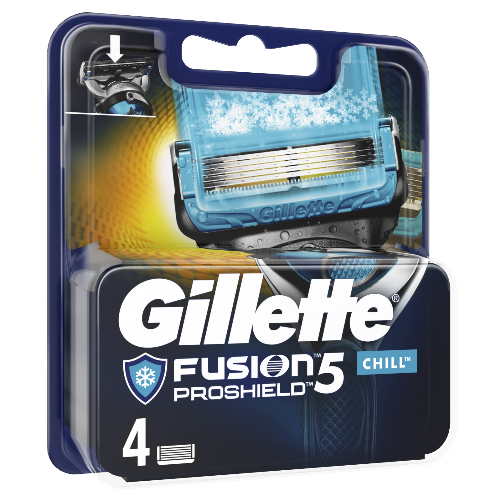 Кассеты сменные GILLETTE Fusion5 ProShield Chill 4 штуки (7702018412518) - Фото 3