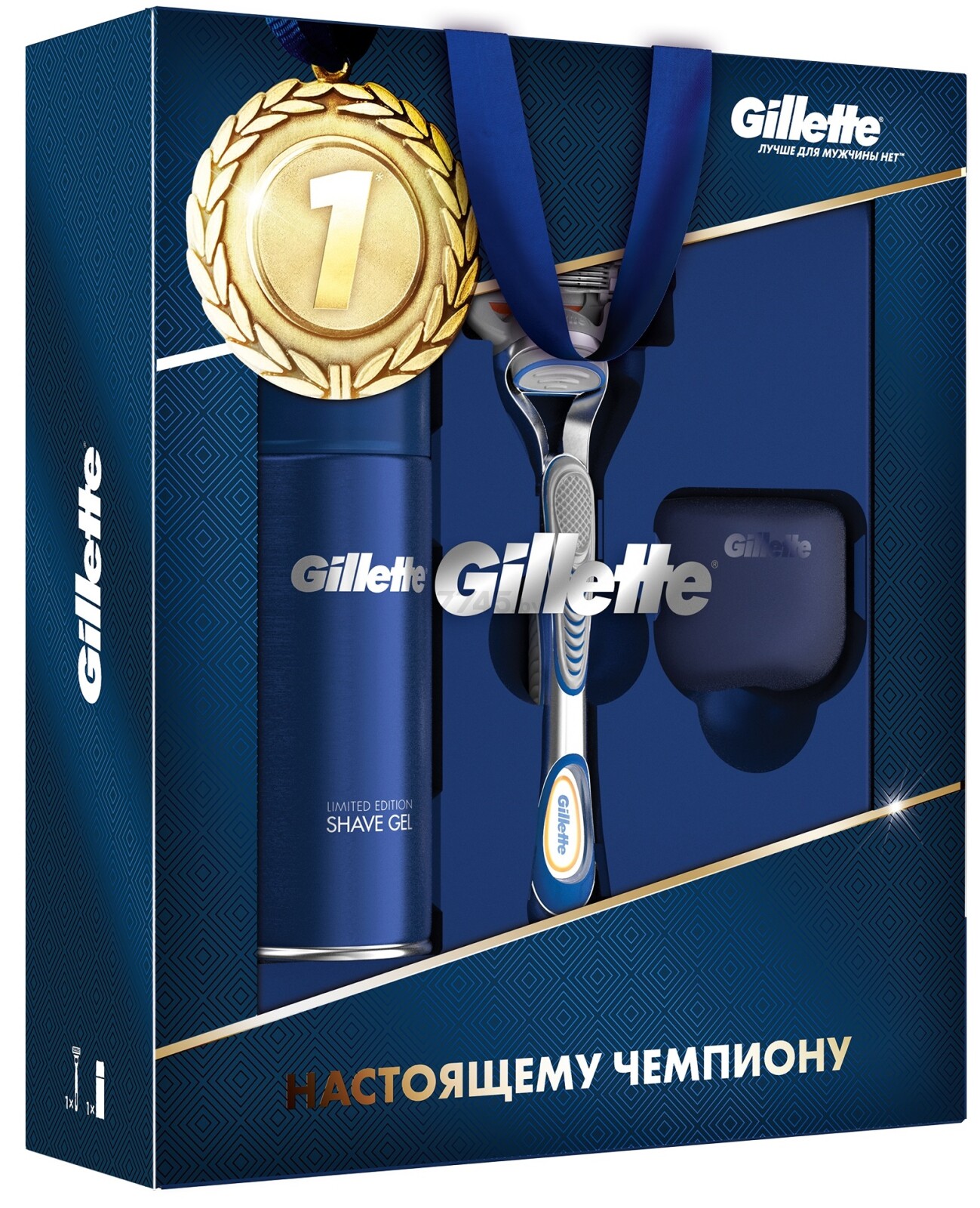 Набор подарочный GILLETTE Станок Fusion5, Гель для бритья Fusion5 Для чувствительной кожи 75 мл и Чехол (7702018508709) - Фото 2