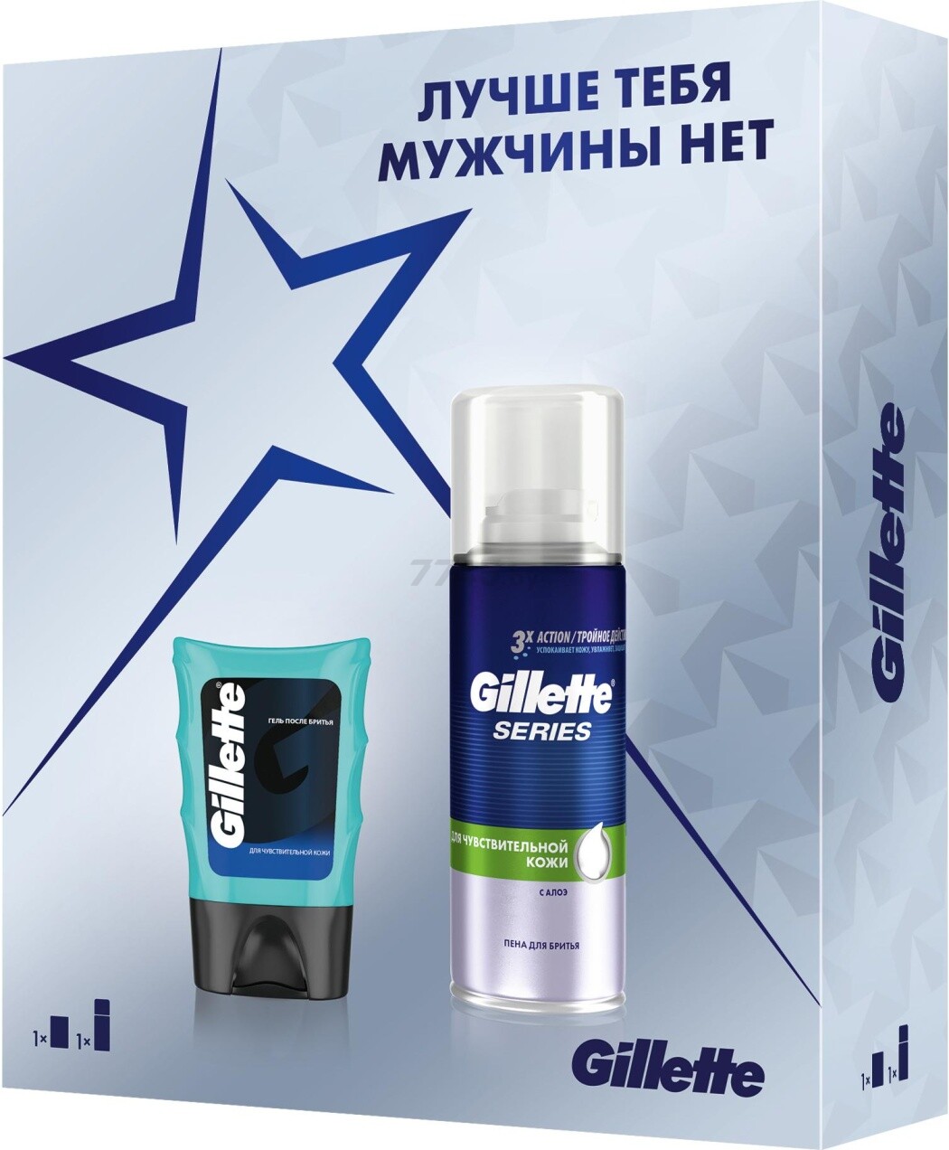 Набор подарочный GILLETTE Пена для бритья Series Sensitive Skin 100 мл и Гель после бритья Sensitive Skin 75 мл (7702018529469) - Фото 4