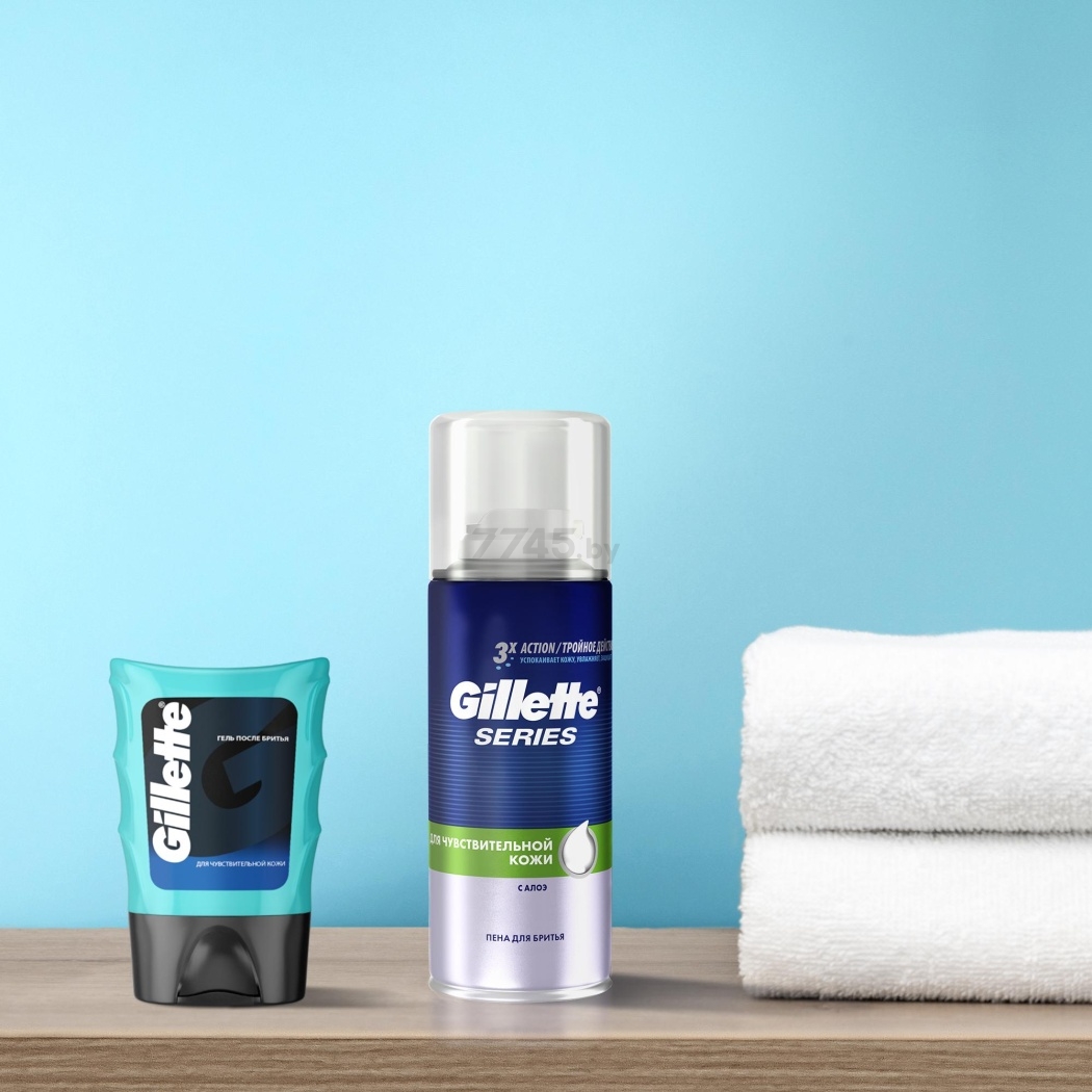 Набор подарочный GILLETTE Пена для бритья Series Sensitive Skin 100 мл и Гель после бритья Sensitive Skin 75 мл (7702018529469) - Фото 6