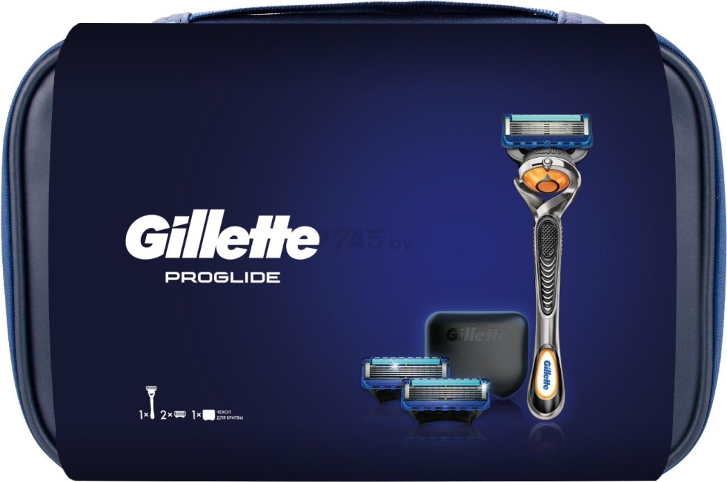 Набор подарочный GILLETTE Fusion5 Станок ProGlide с кассетой, Сменные кассеты 2 штуки, Чехол и Косметичка (7702018565863) - Фото 4