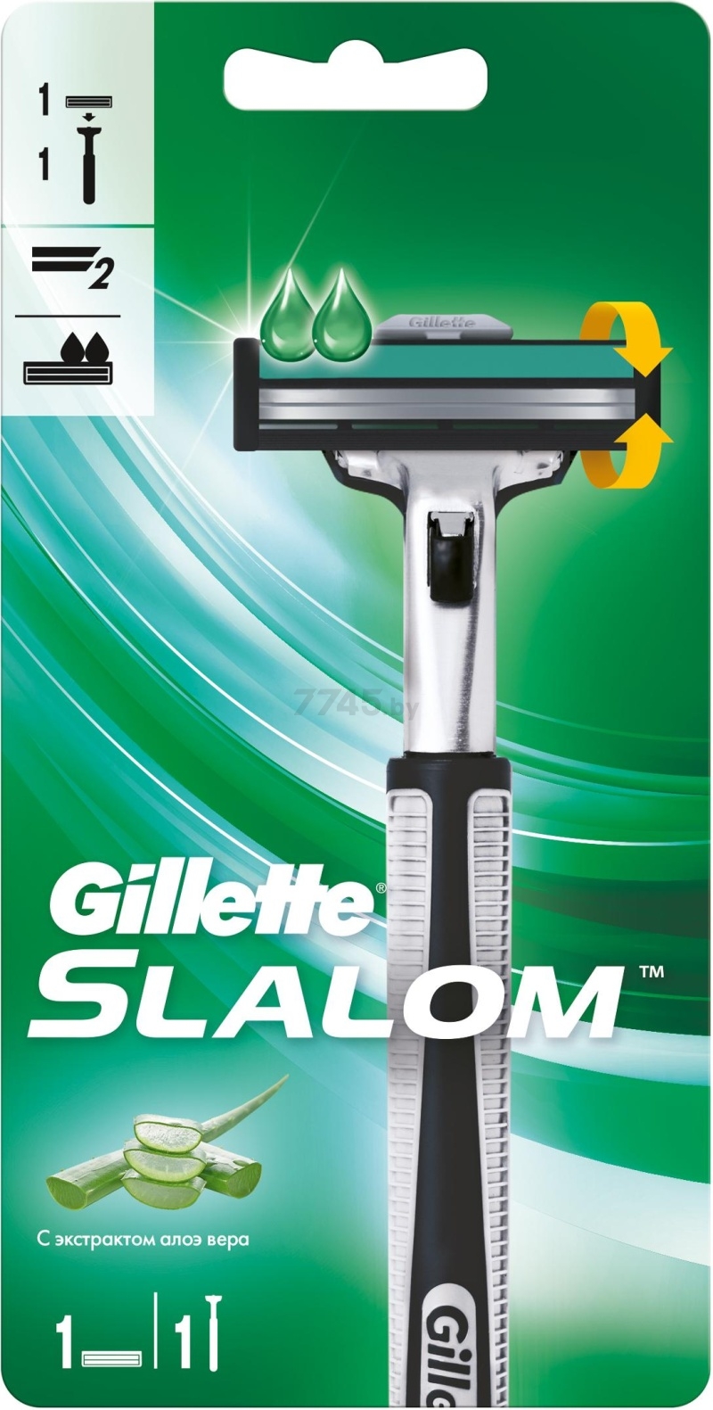 Бритва GILLETTE Slalom и кассета 1 штука (7702018867790)