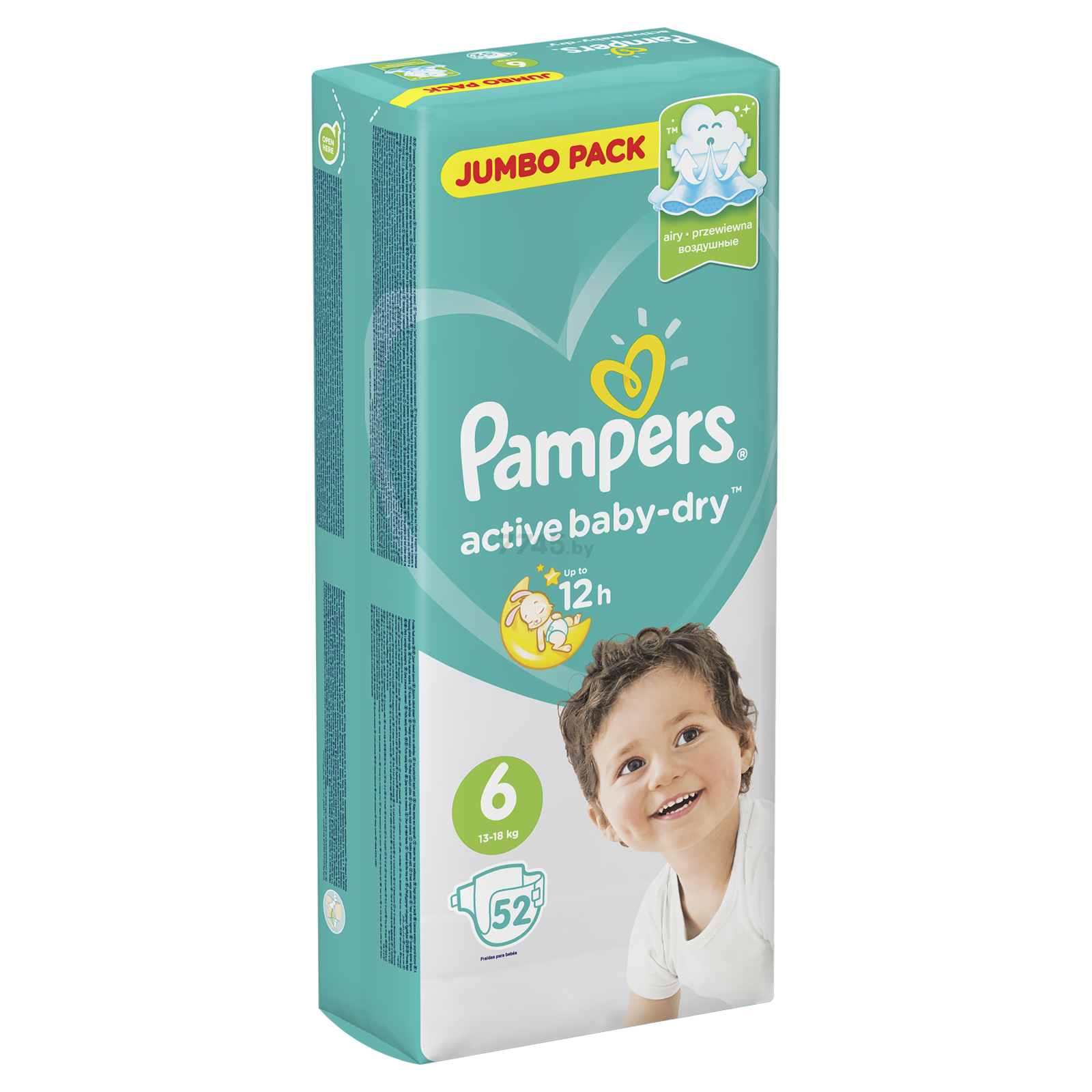 Подгузники PAMPERS Active Baby-Dry 6 Extra Large 13-18 кг 52 штуки (8001090614346) - Фото 3