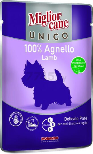 Влажный корм для собак MORANDO Miglior MC Unico ягненок пауч 100 г (8007520024501) - Фото 3