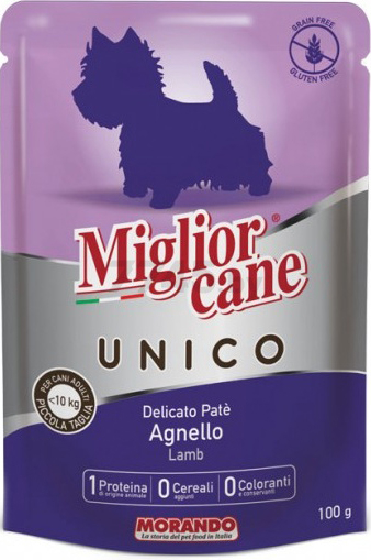 Влажный корм для собак MORANDO Miglior MC Unico ягненок пауч 100 г (8007520024501)