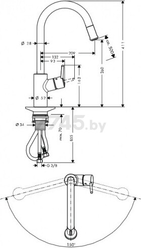 Смеситель для кухни HANSGROHE Talis S2 Variarc (14872000) - Фото 2