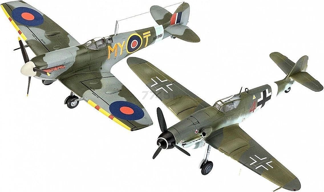 Сборная модель REVELL Messerschmitt Bf109G-10 и Spitfire Mk.V 1:72 (3710)