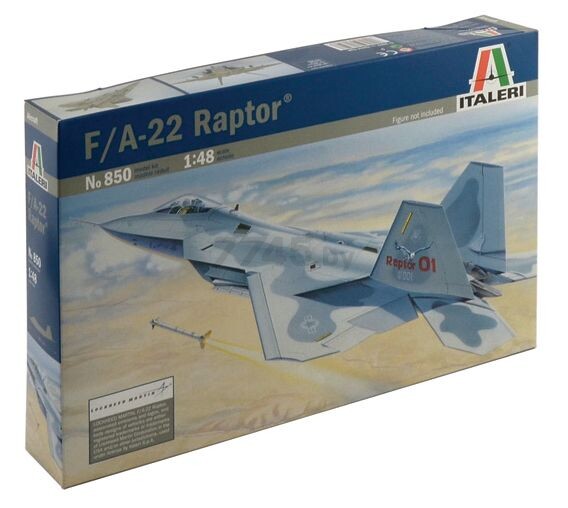 Сборная модель ITALERI Многоцелевой истребитель F-22 Raptor 1:48 (850)