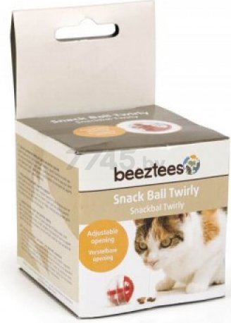 Игрушка для кошек BEEZTEES Twirly Мяч с отверстием для лакомств d 5,5 см (8712695118053) - Фото 2