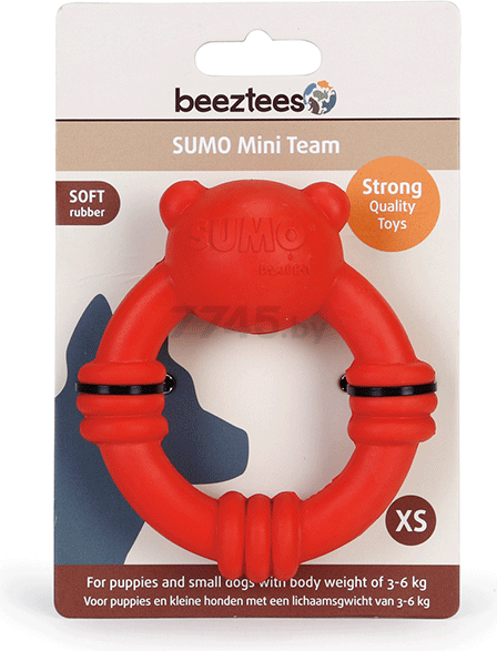 Игрушка для собак BEEZTEES Sumo Mini Team красный 9,5x10,5 см (8712695140146) - Фото 2