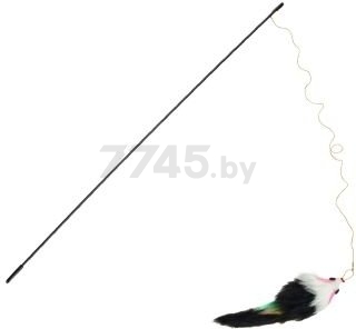 Игрушка для кошек BEEZTEES Дразнилка с плюшевой мышью 45 см (8712695166443)