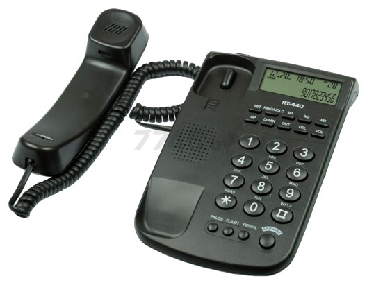 Телефон домашний проводной RITMIX RT-440 Black - Фото 3