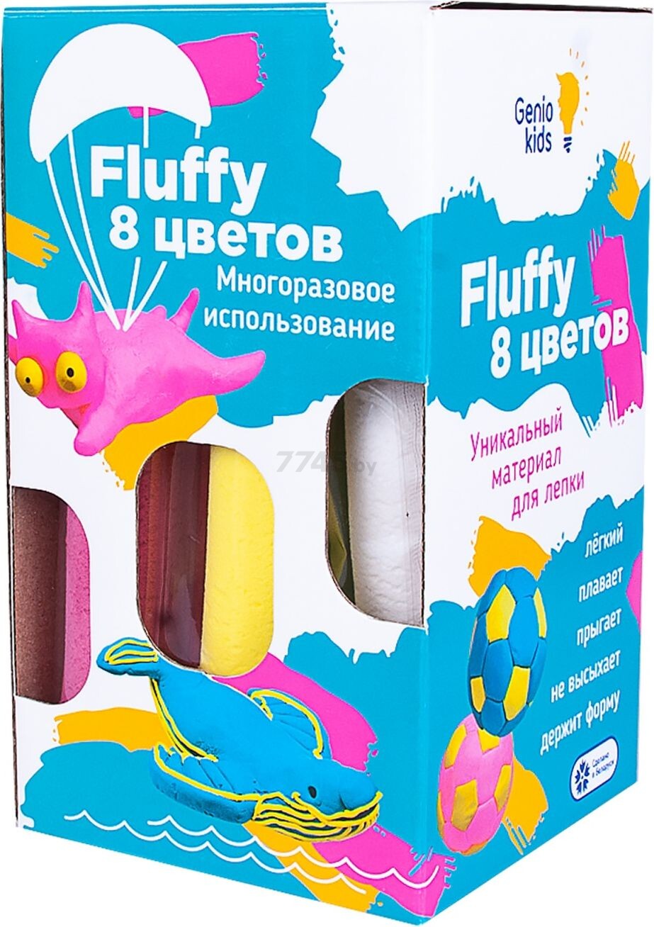 Набор для лепки GENIO KIDS Fluffy Воздушный пластилин 8 цветов (TA1503) - Фото 2