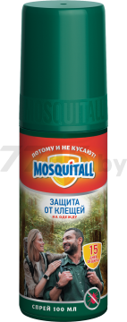 Средство репеллентное от насекомых MOSQUITALL Защита от клещей 100 мл (9161136056) - Фото 2