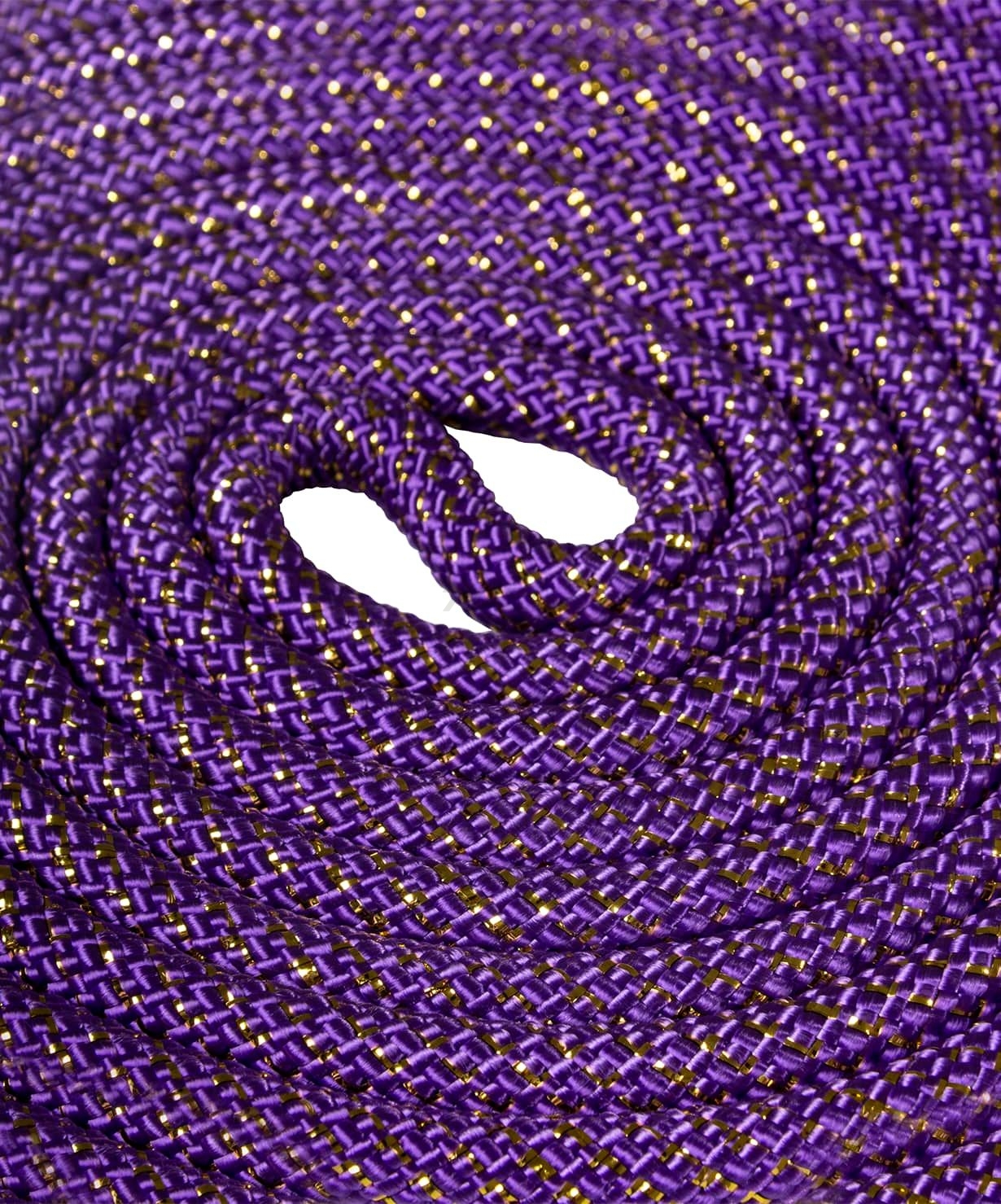 Скакалка гимнастическая AMELY 3 м фиолетовый/золотой (RGJ-403-3-PU-GO) - Фото 2
