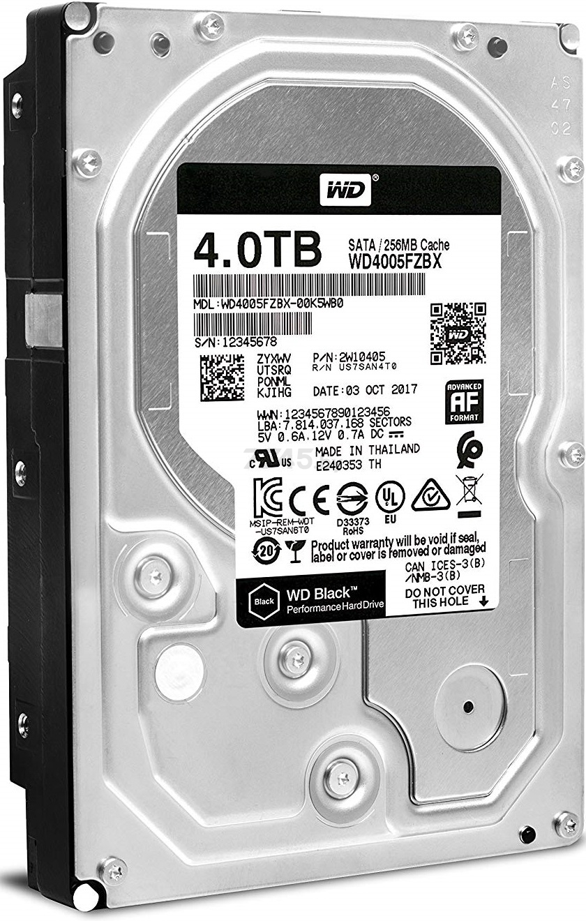 Жесткий диск HDD Western Digital Black 4TB (WD4005FZBX)