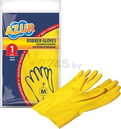 Перчатки резиновые хозяйственные AZUR размер M (9281032039)