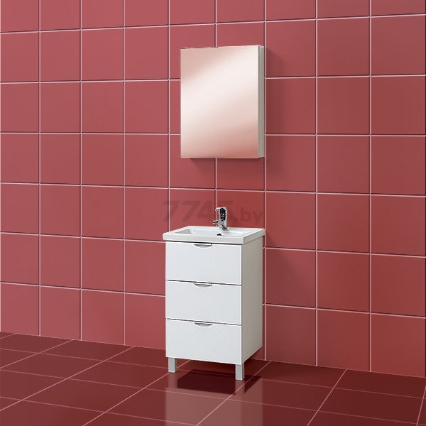 Шкаф с зеркалом для ванной АКВАЛЬ Паола 50 (EP.04.50.01.N) - Фото 2