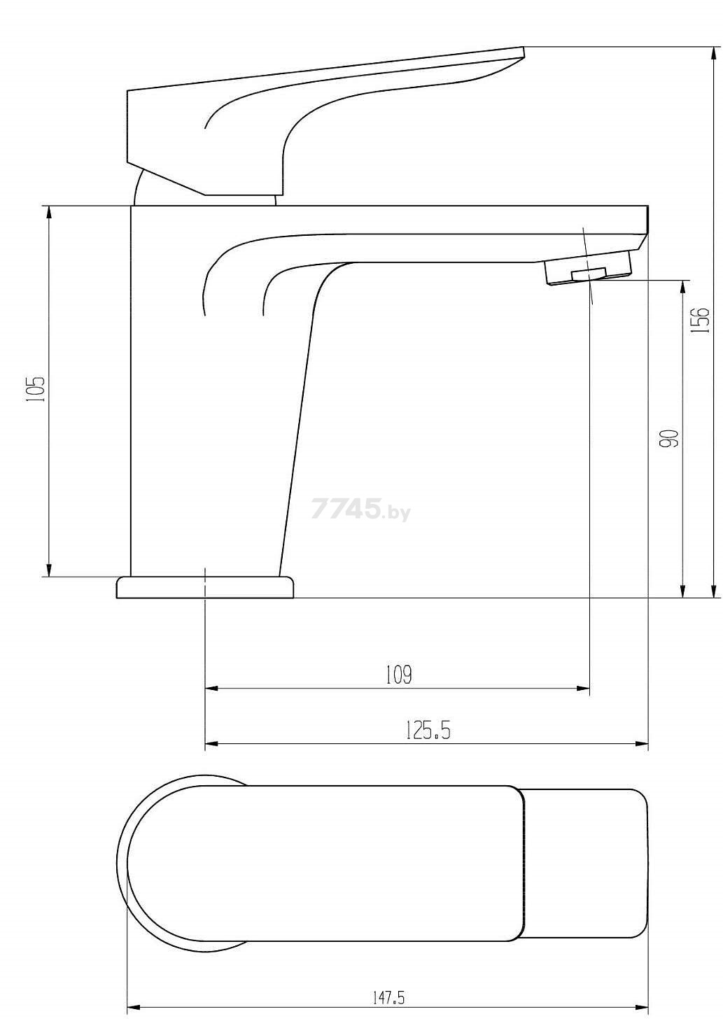 Смеситель для умывальника VODA Surface SF 26 - Фото 3