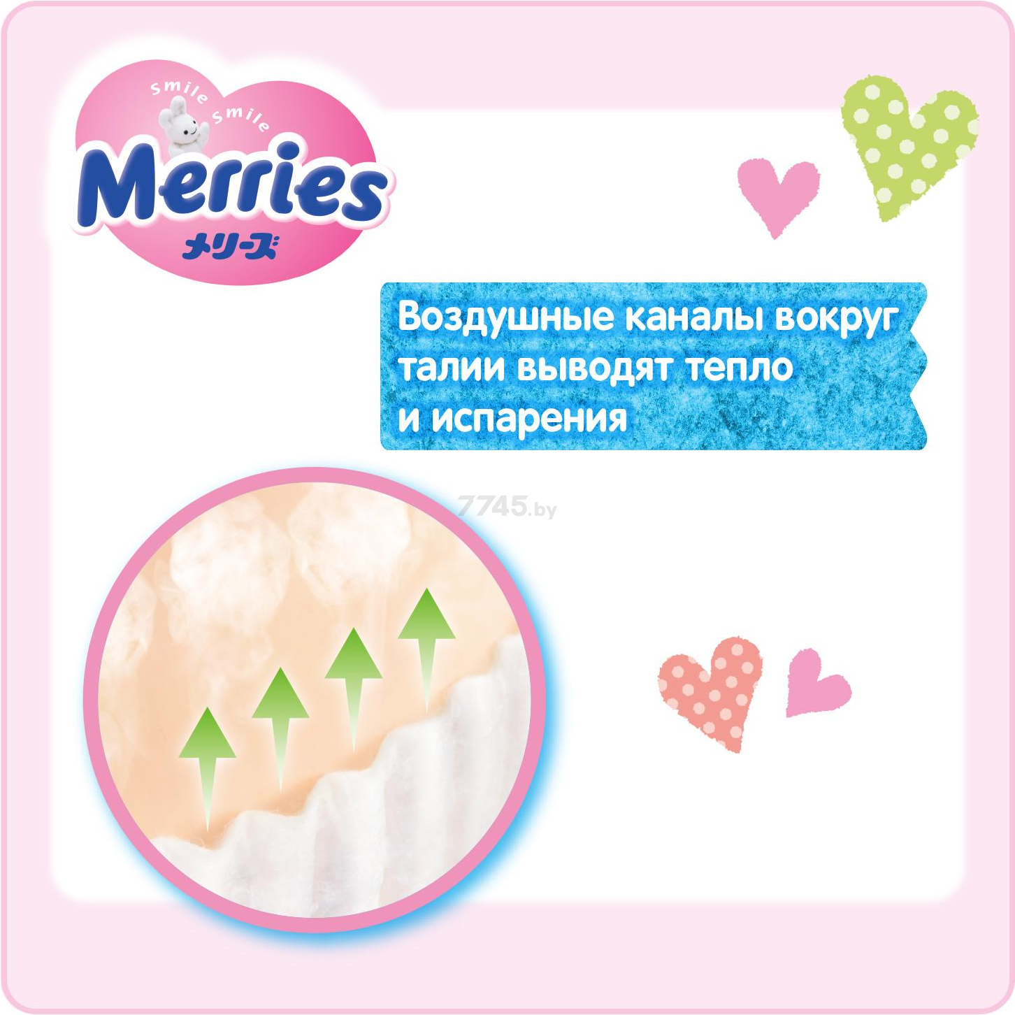 Подгузники-трусики MERRIES 2 Mini 4-8 кг 62 штуки - Фото 5