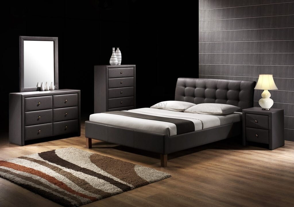 Кровать двуспальная HALMAR Samara темно-коричневый 160x200 см (V-CH-SAMARA-LOZ-C BRAZ)