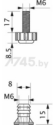Регулятор уровня AKS М6 с муфтой 10 штук (39348) - Фото 2
