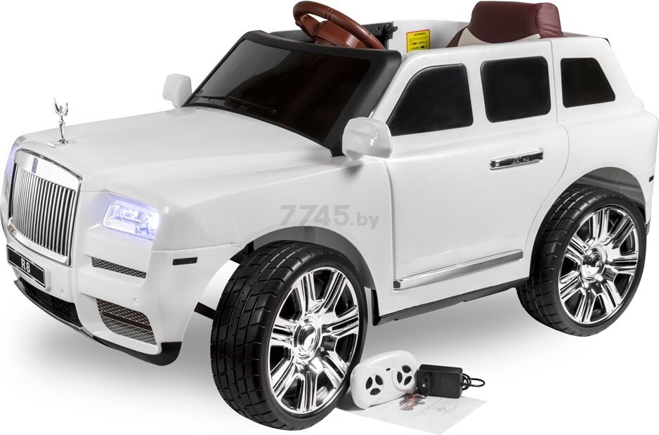 Электромобиль детский KIDSCARE Rolls Royce Cullinan белый - Фото 4