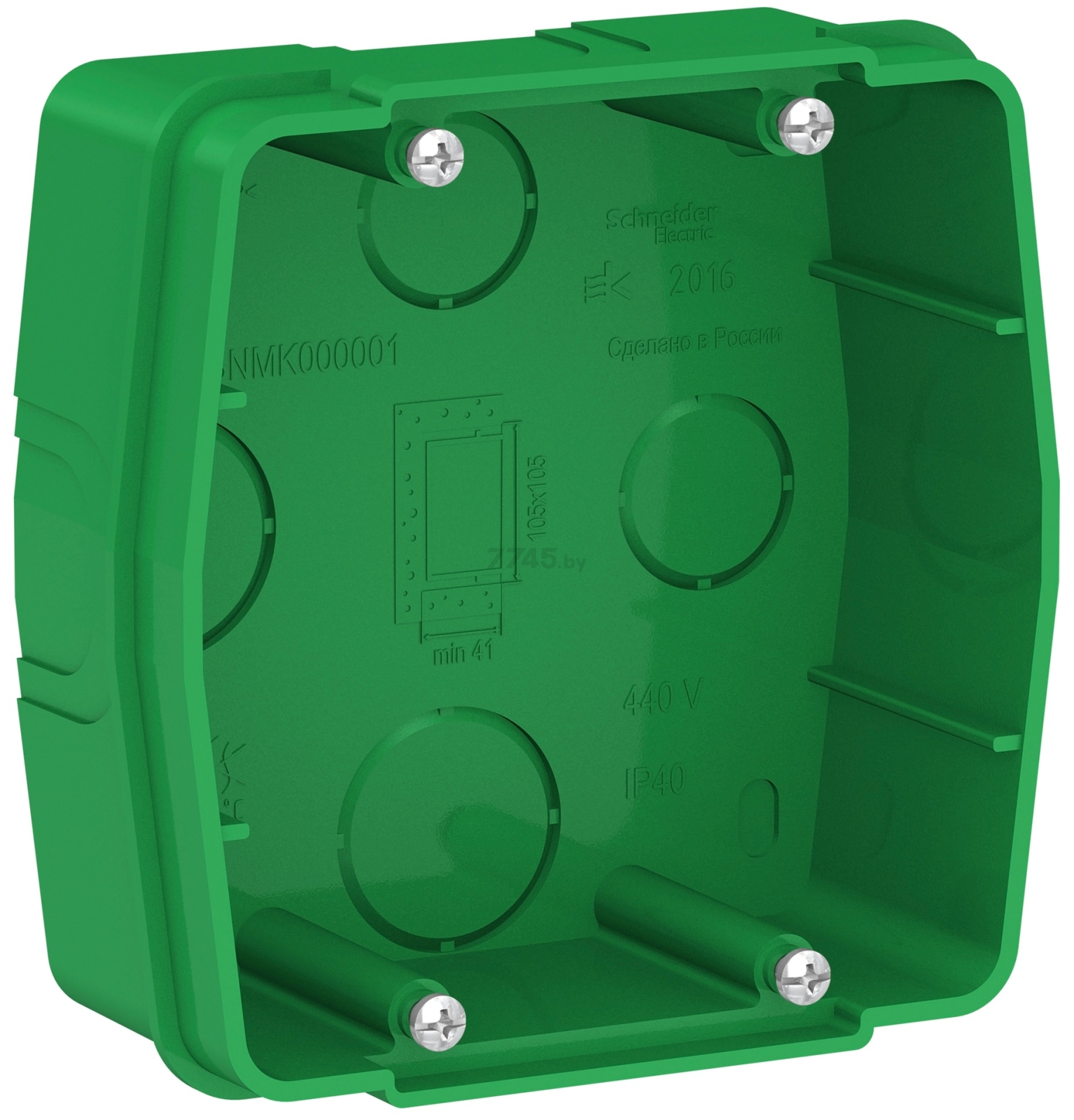 Коробка монтажная для силовых розеток 100х100х40 мм SYSTEME ELECTRIC Blanca зеленый (BLNMK000001)